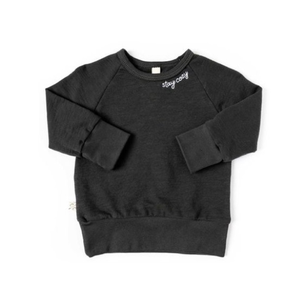 Childhoods Clothing Slub Pullover Crew Charcoal Stay Cozy Size 6/7 NWT